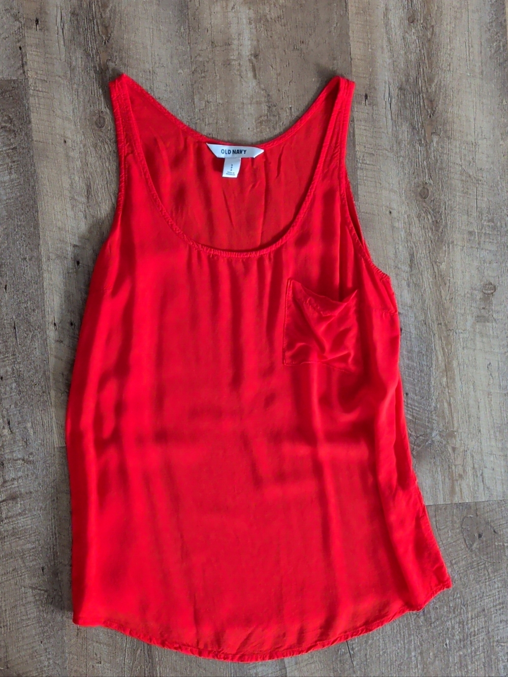 Old Navy Bright Red Scoop Neck Pocket Tank